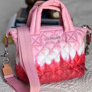 MZ Wallace Micro Sutton Pink Red White Tie Dye Bag Ombre Purse Small Petite